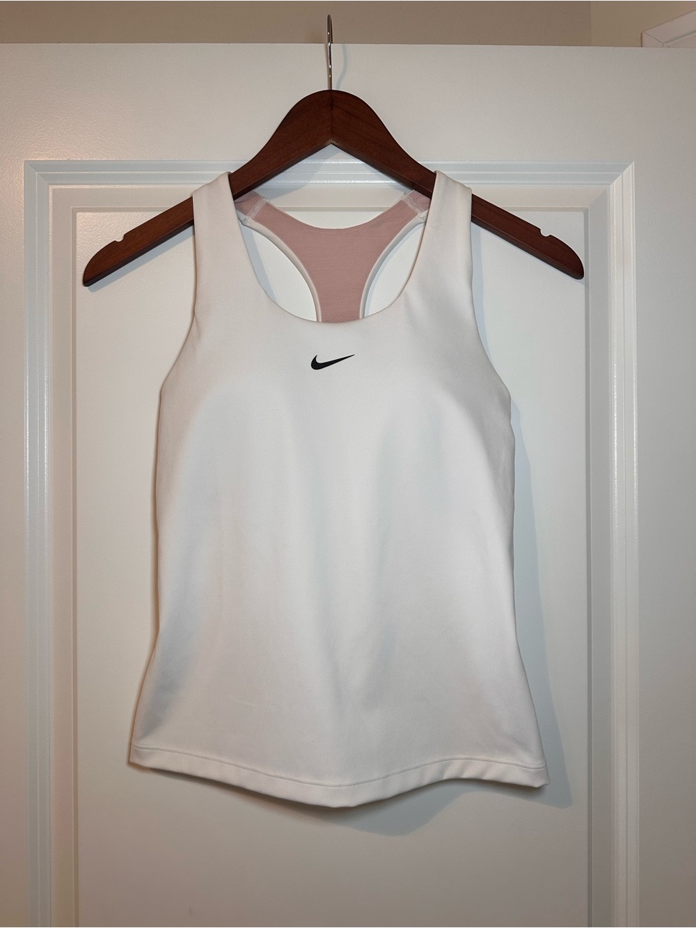 Nike White Racerback Tank with Pink Liner